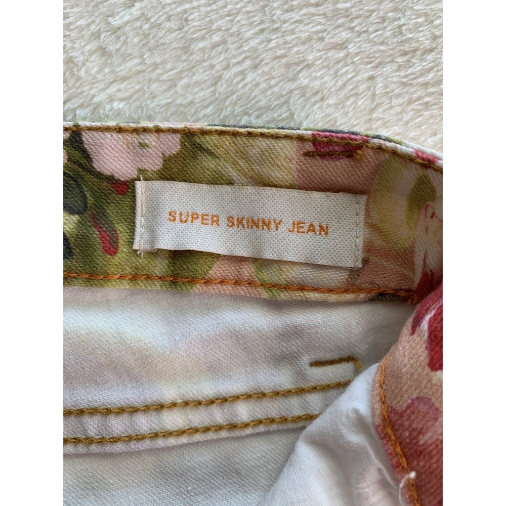 Tory Burch Women's Super Skinny Jean Size 29 Floral Print Flowers Colorful - Picture 3 of 15